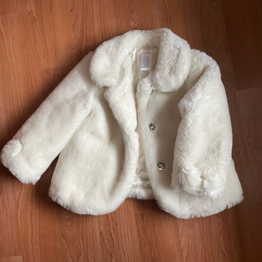 Kids 2t-3t white Gymboree white fur coat